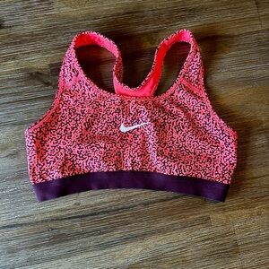 Nike Orange and Black Racerback Sports Bra
